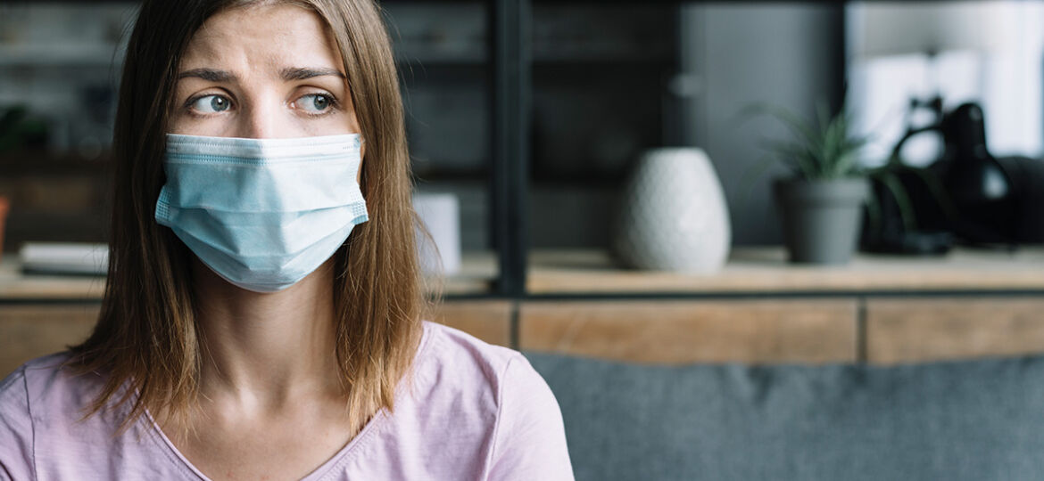 Women wearing face mask